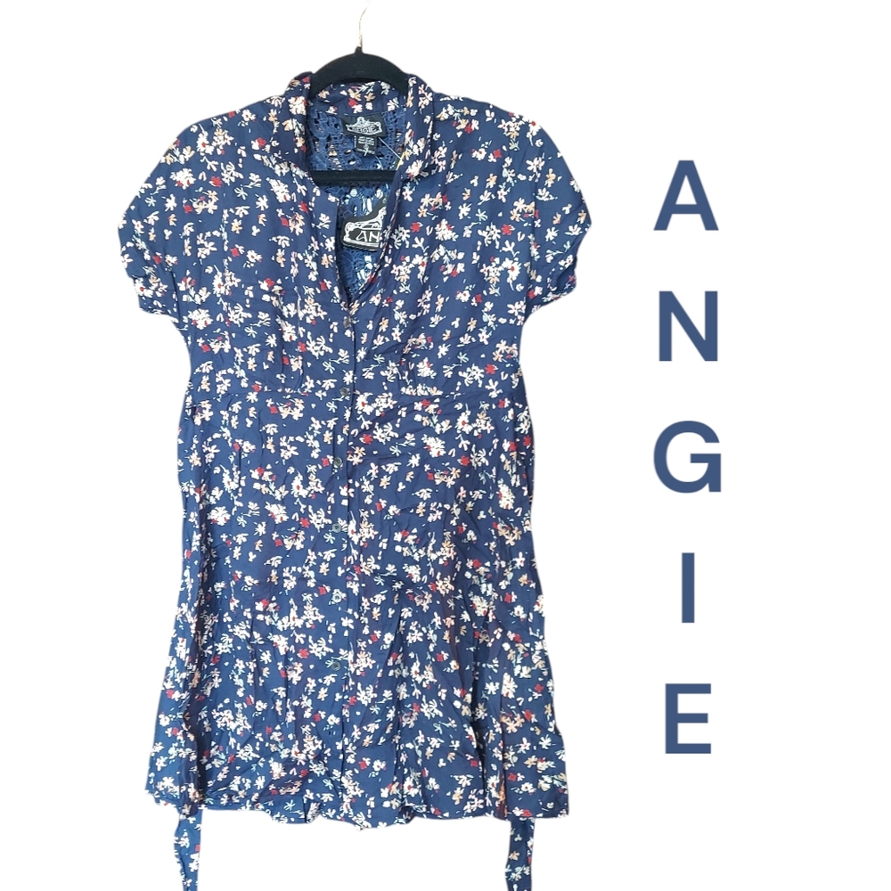 Angie dress blue floral new with tags womens size small